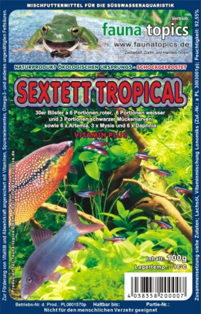 Sextett Tropical - 30er Blister - 100g Packung - Einzelfuttermittel